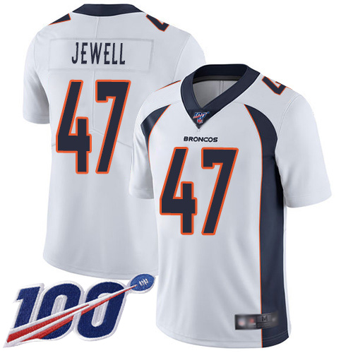 Men Denver Broncos #47 Josey Jewell White Vapor Untouchable Limited Player 100th Season Football NFL Jersey->denver broncos->NFL Jersey